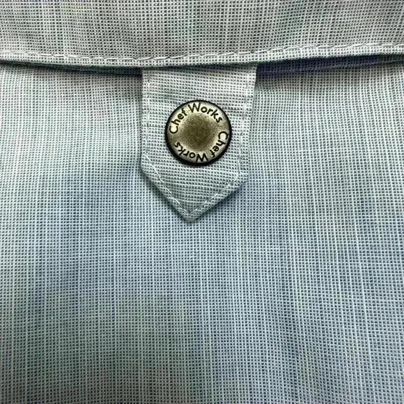 Chef Works Urban Collection Women’s Blue Button Up Shirt Size Medium - Picture 3 of 8